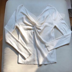 United Arrows cream sweater with front knot